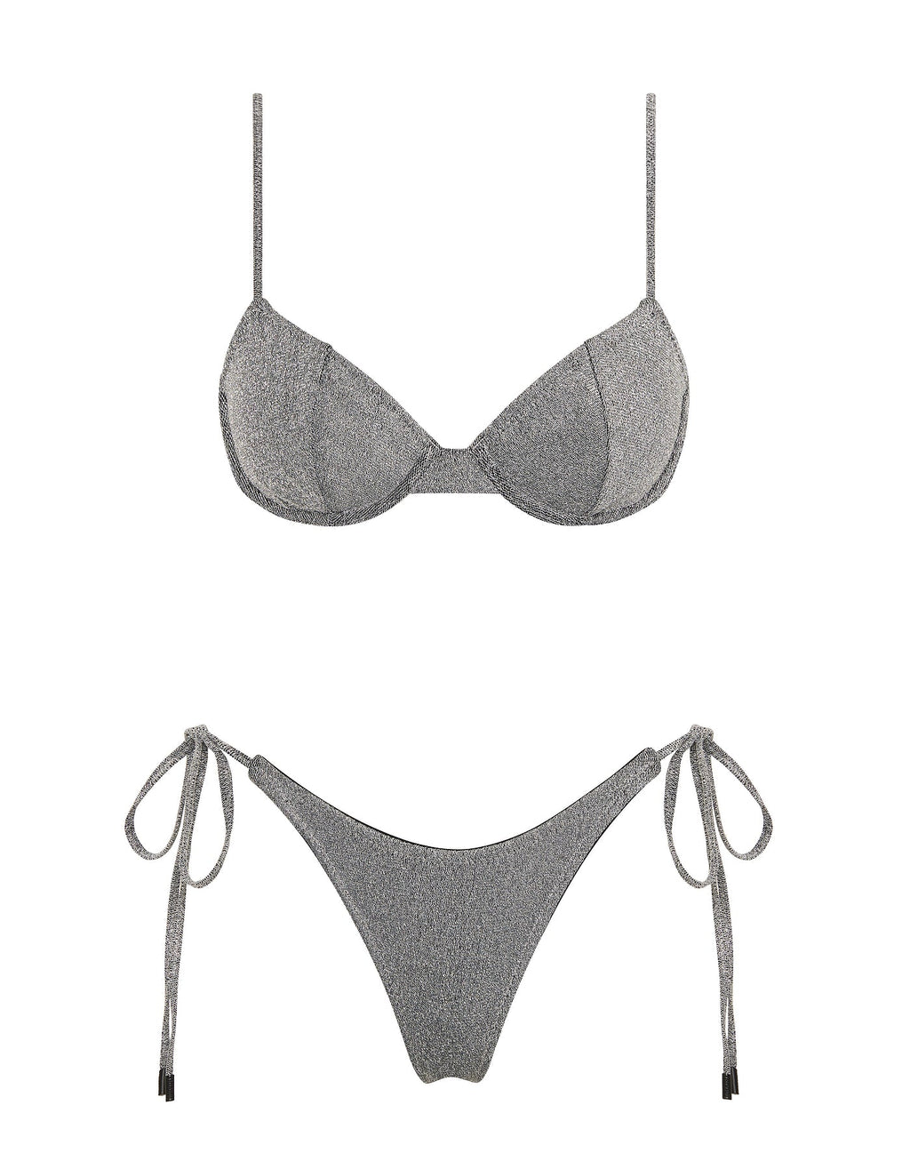 JARA - SILVER SPARKLE Balconette Bikini Set