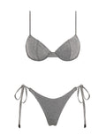 JARA - SILVER SPARKLE Balconette Bikini Set