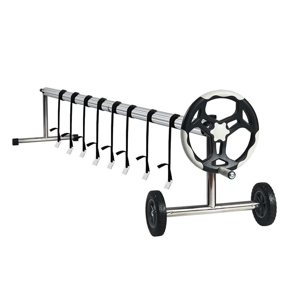 18FT Pool Cover Reel Set, Aluminum Pool Solar Cover Reel