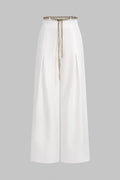 Metallic Chain Wide Leg Pants